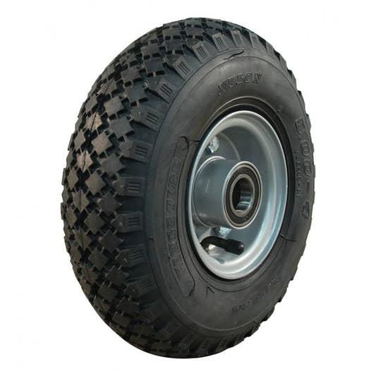 Kings Tire Komplettrad 3.00-4 V-6605 2PR auf Felge 2.10-4 ET0 NL75 Kugellager Ø25 Stahl Grau