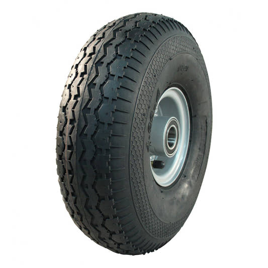 Kings Tire Komplettrad 4.00-4 V-6504 4PR auf Felge 2.10-4 ET0 NL75 Kugellager Ø25 Stahl Grau