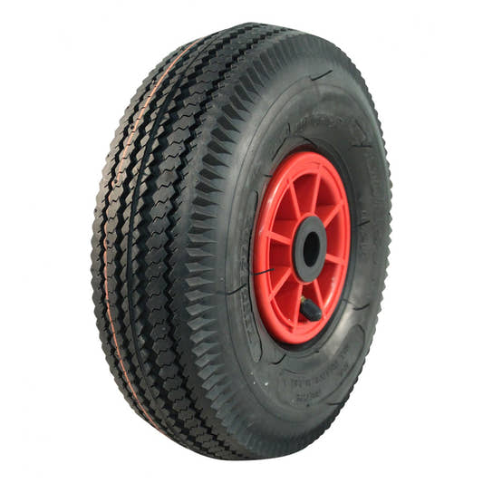 Kings Tire Komplettrad 4.10/3.50-4 V-6603 4PR auf Felge 2.10x4 NL75 Rollenlager Ø20 Kunststoff Rot