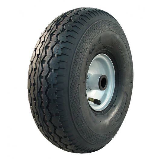 Kings Tire Komplettrad 4.00-4 V-6504 4PR auf Felge 2.10x4 ET0 NL75 Rollenlager Ø25 Stahl Grau