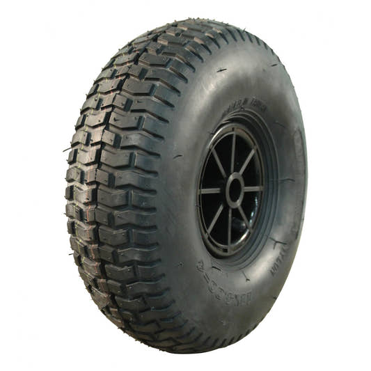 Kings Tire Komplettrad 11x4.00-4 V-3502 4PR auf Felge 2.10x4 NL75 Gleitlager Ø20 Kunststoff Schwarz