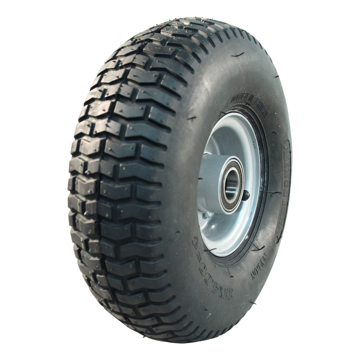 Kings Tire Komplettrad 11x4.00-4 V-3502 4PR auf Felge 2.10-4 ET0 NL75 Kugellager Ø25 Stahl Grau