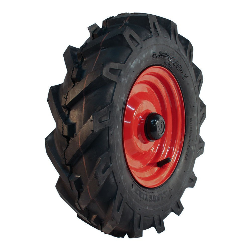 Kings Tire Komplettrad 4.80/4.00-8 V-8501 4PR auf Felge 2.50x8 ET-17 NL88 Stahl Rot links