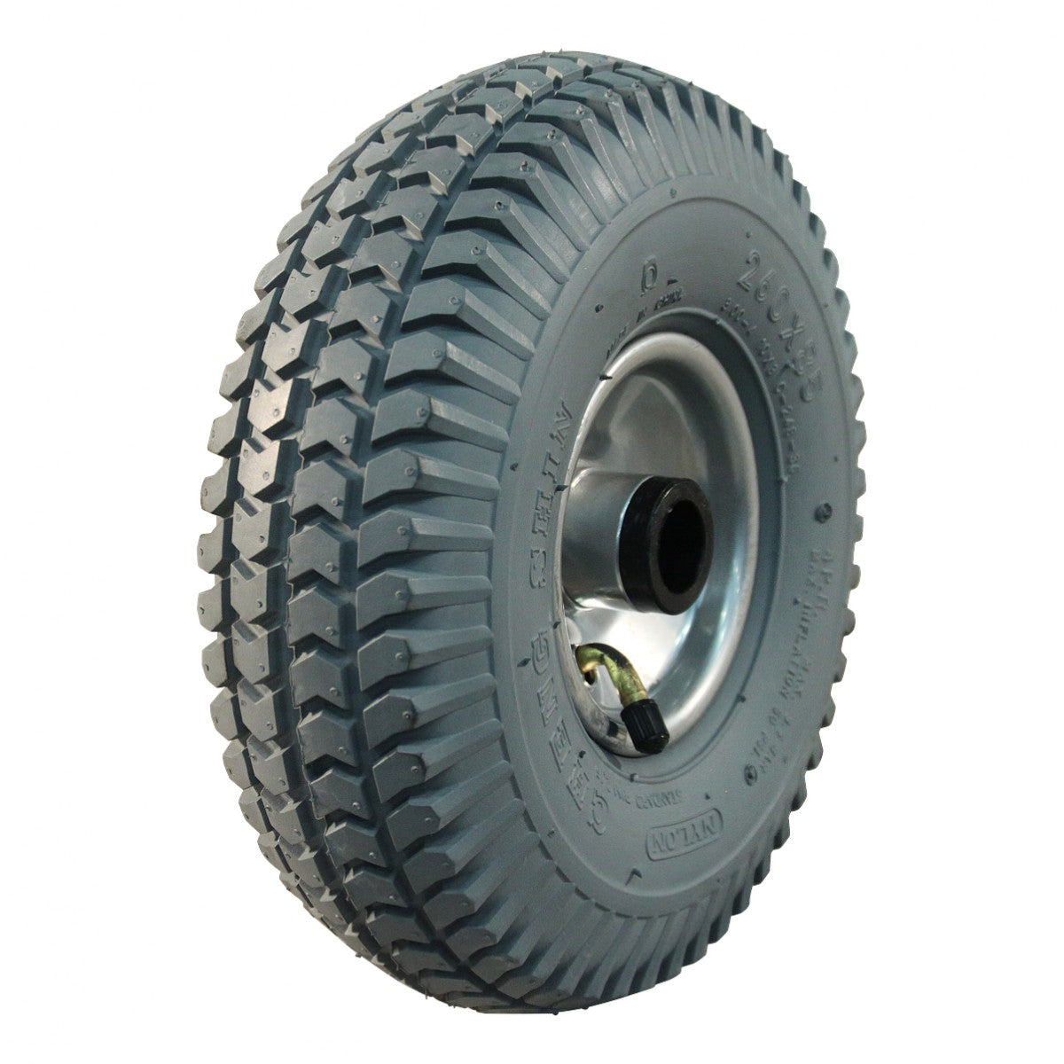 CST Komplettrad 3.00-4 C-248 4PR auf Felge 2.10x4 ET0 NL75 Rollenlager Ø25 Stahl Grau