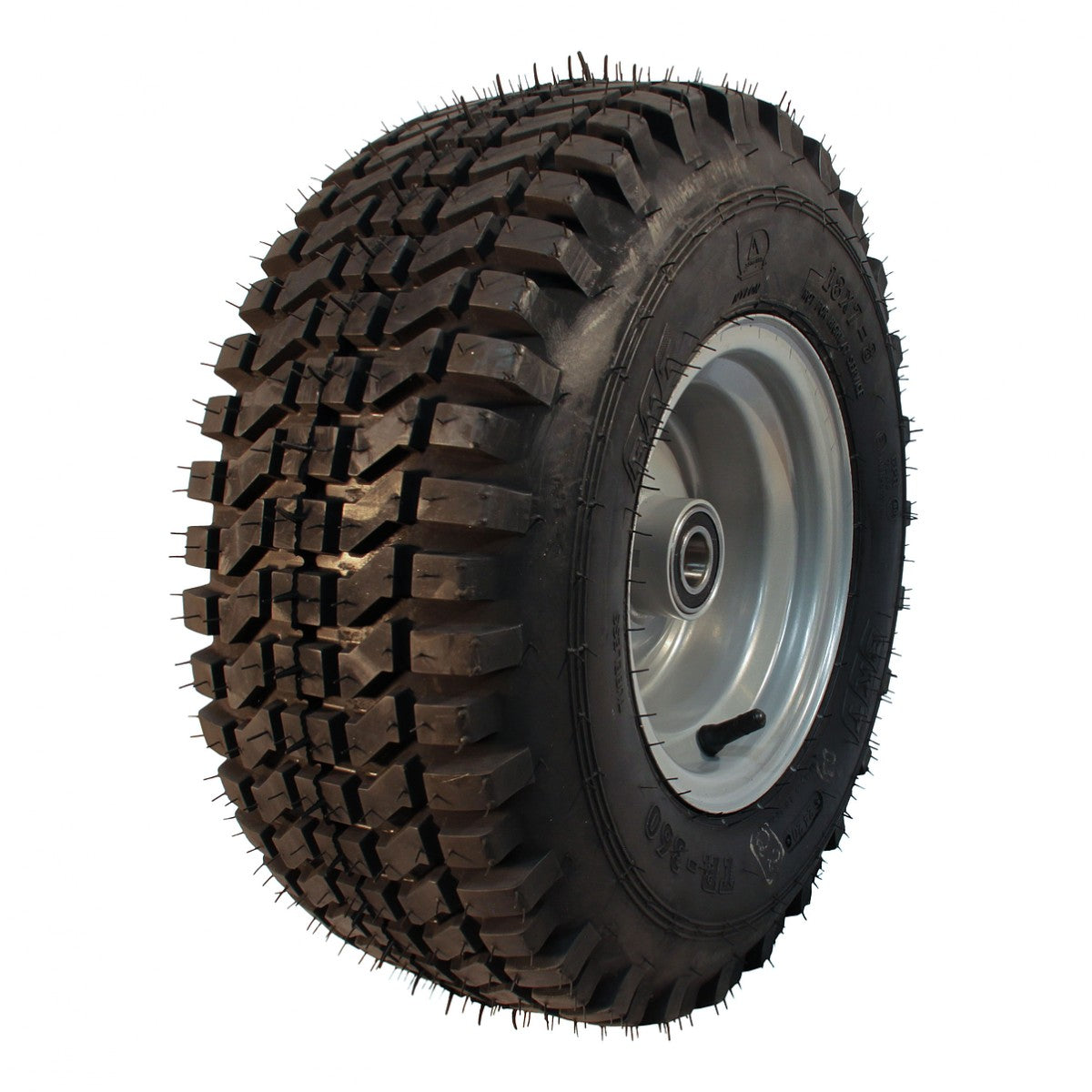 Novio Komplettrad 18x7.00-8 TR-360 6PR auf Felge 5.50x8 ET0 NL90 Stahl Grau
