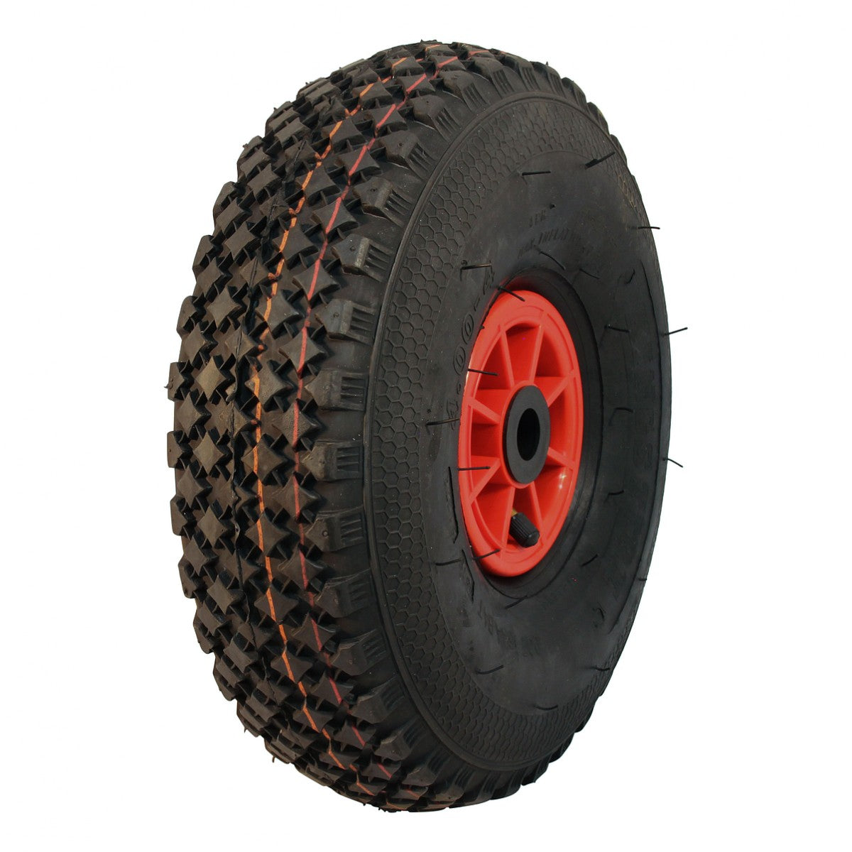 Kings Tire Komplettrad 4.00-4 V-6605 2PR auf Felge 2.10x4 NL75 Rollenlager Ø20 Kunststoff Rot