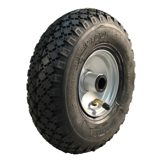 Kings Tire Komplettrad 3.00-4 V-6605 2PR auf Felge 2.10x4 ET0 NL69 Rollenlager Ø20 Stahl Grau