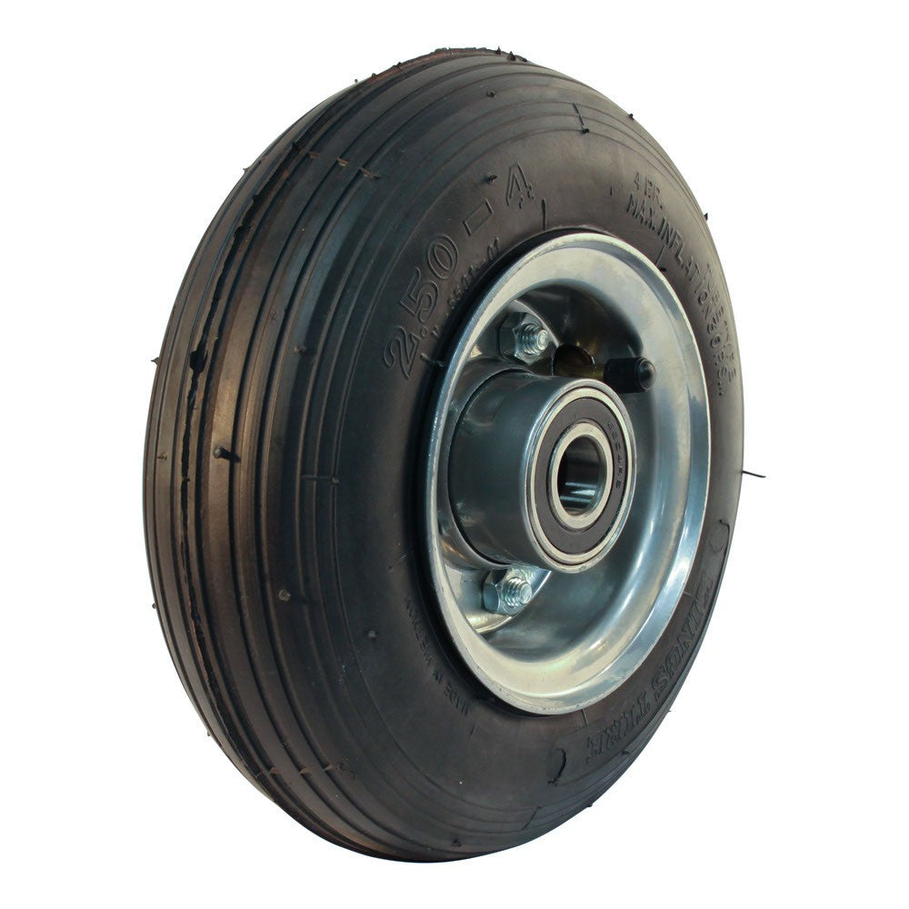 Kings Tire Komplettrad 2.50-4 V-5501 4PR auf Felge 2.10-4 ET0 NL75 Kugellager Ø20 Stahl Grau