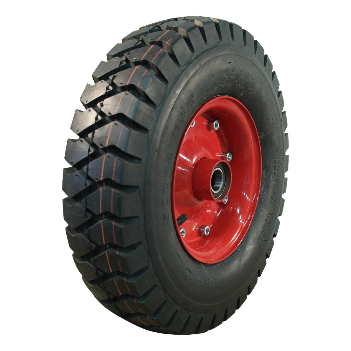 Kings Tire Komplettrad 6.00x9 V-2502 12PR auf Felge 4.00E-9 ET0 NL100 Kugellager 121 A5 Stahl Rot