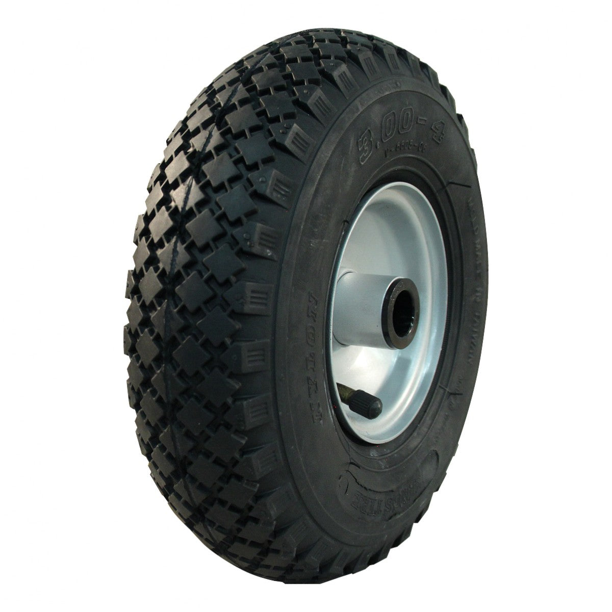 Narubb Komplettrad 3.00-4 S-2303 4PR auf Felge 2.10x4 ET0 NL69 Rollenlager Ø20 Stahl Grau
