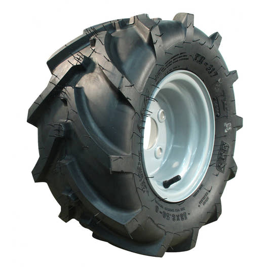 Novio Komplettrad 18x45785-8 TR-317 4PR auf Felge 5.50x8 4/100/60 ET0 Stahl Grau rechts