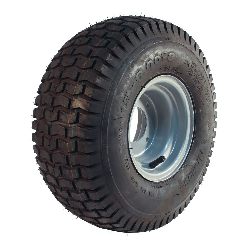 Narubb Komplettrad 13x5.00-6 S-2101 4PR auf Felge 4.50x6 4/90/60 ET0 Stahl Grau