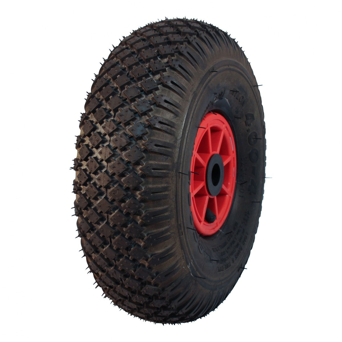 Narubb Komplettrad 4.00-4 S-2303 4PR auf Felge 2.10x4 NL75 Rollenlager Ø20 Kunststoff Rot