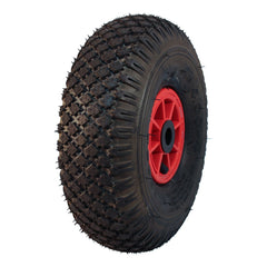 Narubb Komplettrad 4.00-4 S-2303 4PR auf Felge 2.10x4 NL75 Rollenlager Ø20 Kunststoff Rot