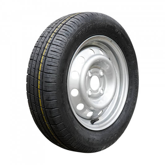 Goodride Komplettrad 155/70R13 ST290 75N auf Stahlfelge 4Jx13H2 4/100/57 ET30 Silber