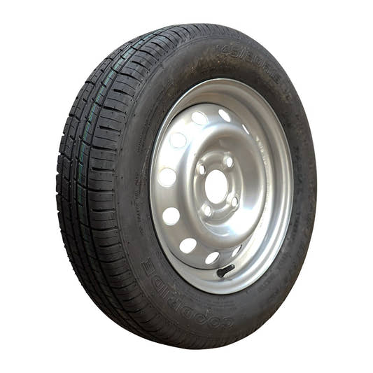 Goodride Komplettrad 145/80R13 ST290 79N auf Stahlfelge 4Jx13H2 4/100/57 ET30 Silber