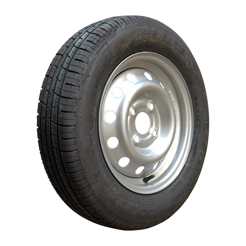 Goodride Komplettrad 145/80R13 ST290 79N auf Stahlfelge 4Jx13H2 4/100/57 ET30 Silber