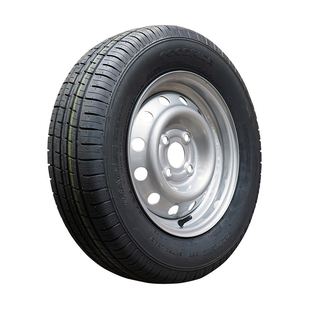 Goodride Komplettrad 175/70R13 ST290 86N auf Stahlfelge 4.5Jx13H2 4/100/57 ET30 Silber