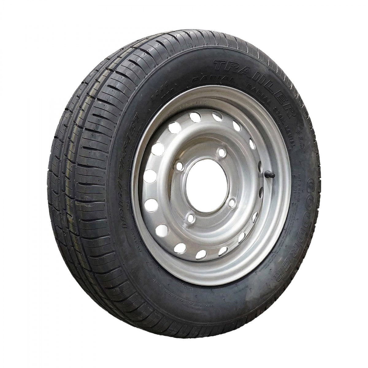 Goodride Komplettrad 185/70R13 ST290 86N auf Stahlfelge 4.5Jx13H2 4/140/95 ET46137 Silber