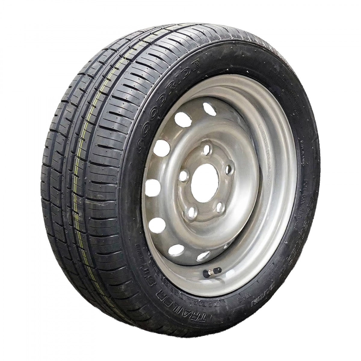 Goodride Komplettrad 155/70R13 ST290 75N auf Stahlfelge 4Jx13H2 5/112/67 ET30 Silber