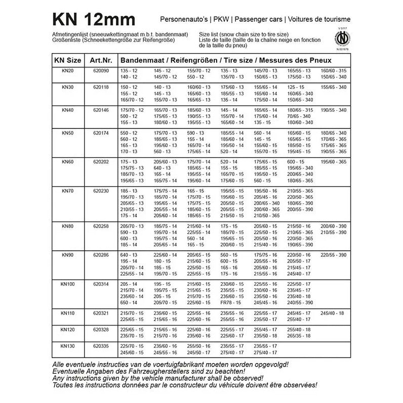 ProPlus Schneekette 12mm KN 20 12–13 Zoll für PKW – Bild 3