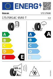 Nexen Winguard WT1 3PMSF M+S 175/70R14C 95/93T Winter – EU-Reifenlabel