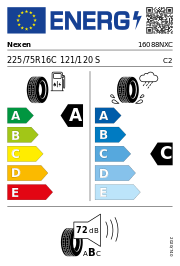 Nexen Roadian CTX 225/75R16C 121/120S Sommer – EU-Reifenlabel