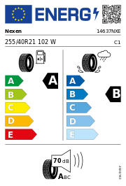 Nexen N Fera Sport * SU2 255/40 R21 102W Sommer – EU-Reifenlabel