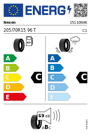 Nexen N Blue HD PLUS 205/70 R15 96T Sommer – EU-Reifenlabel