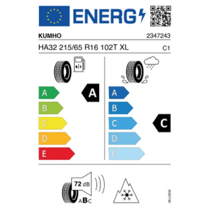 Kumho Solus 4S HA32 215/65 R16 102T Ganzjahr – Bild 2