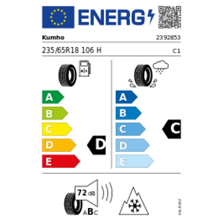Kumho Wintercraft WS71 SUV 3PMSF 235/65 R18 106H Winter – Bild 4