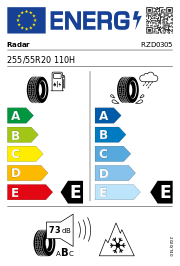 Radar Renegade A/T 5 XL M+S 3PMSF 255/55 R20 110H Ganzjahr – EU-Reifenlabel