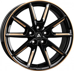 Akoni AK09 black glossy gold spoke rim Alufelge 8x18 Zoll ET40 LK 5x112 ML66.6