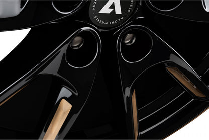 Akoni AK09 black glossy gold spoke rim Alufelge 8x18 Zoll ET40 LK 5x112 ML66.6 – Bild 4