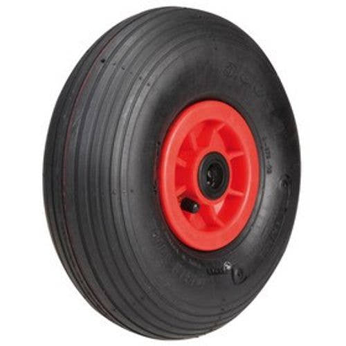 Knochenmuß Komplettrad 3.00-4 Luft Rille / Kunststoff-Felge: 2.10x4 D:20 NL75 Rot