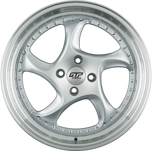 GTP 083 Silber Felgenbett Poliert 7.5x17 Zoll ET35 LK 4x100 ML73.1