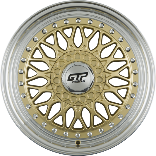 GTP 072 Gold Felgenbett Poliert 7x16 Zoll ET30 LK 4x100 ML57.1
