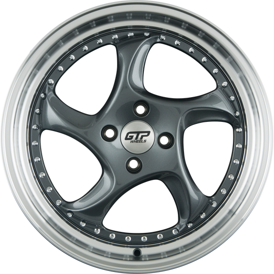 GTP 083 Grau Felgenbett Poliert 8.5x19 Zoll ET45 LK 5x112 ML66.6