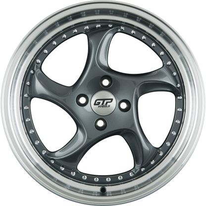 GTP 083 Grau Felgenbett Poliert 8.5x19 Zoll ET45 LK 5x112 ML66.6