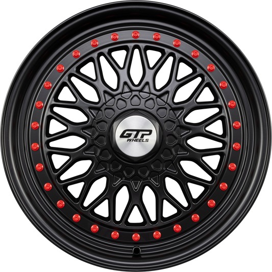 GTP 072 Schwarz Matt Voll Lackiert Alufelge 7.5x17 Zoll ET35 LK 4x100 ML73.1