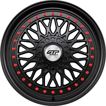 GTP 072 Schwarz Matt Voll Lackiert Alufelge 7.5x17 Zoll ET35 LK 4x100 ML73.1