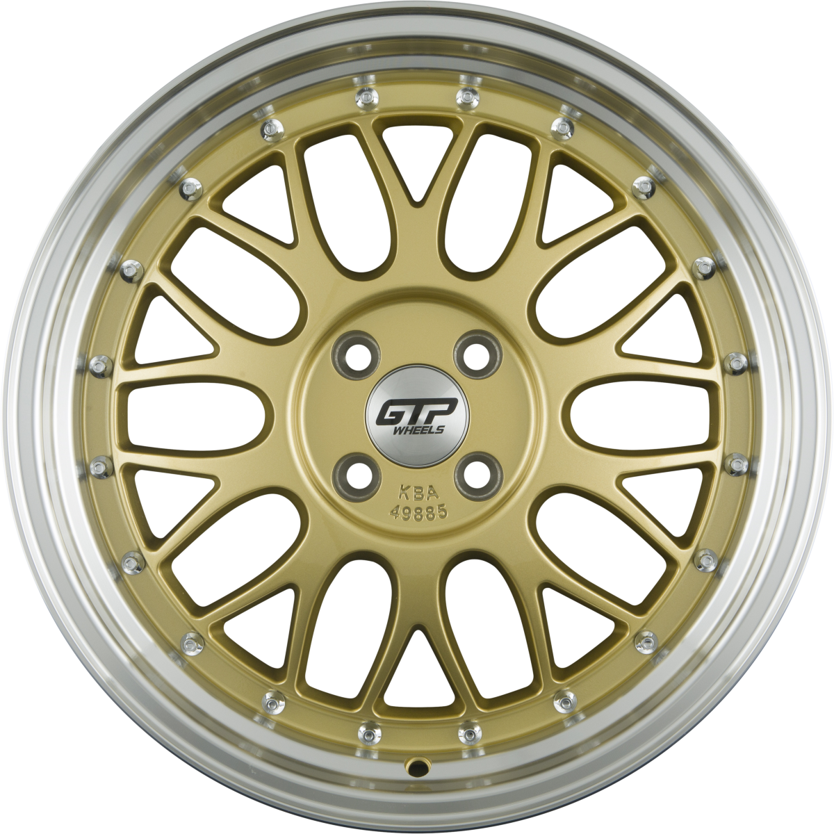 GTP 020 Gold Felgenbett Poliert 7.5x17 Zoll ET35 LK 4x100 ML60.1