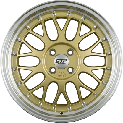 GTP 020 Gold Felgenbett Poliert 7.5x17 Zoll ET35 LK 4x100 ML60.1