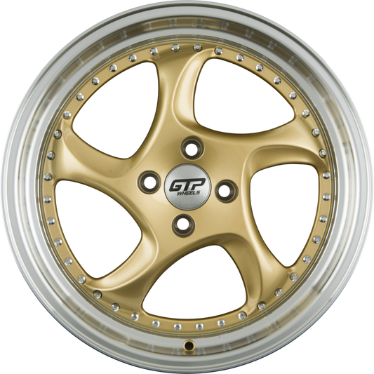 GTP 083 Gold Felgenbett Poliert 8.5x19 Zoll ET45 LK 5x112 ML66.6