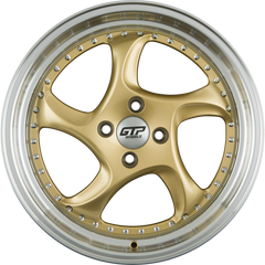 GTP 083 Gold Felgenbett Poliert 8.5x19 Zoll ET45 LK 5x112 ML66.6
