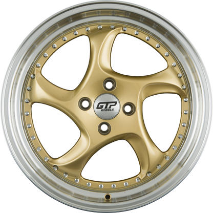 GTP 083 Gold Felgenbett Poliert 8.5x19 Zoll ET45 LK 5x112 ML66.6