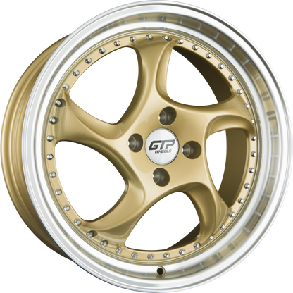 GTP 083 Gold Felgenbett Poliert 8.5x19 Zoll ET45 LK 5x112 ML66.6 – Bild 2