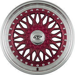 GTP 040 Candy Red Felgenbett Poliert 7.5x17 Zoll ET35 LK 4x100 ML73.1