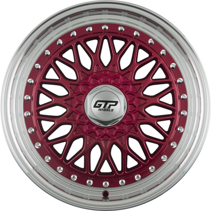 GTP 040 Candy Red Felgenbett Poliert 7.5x17 Zoll ET35 LK 4x100 ML73.1