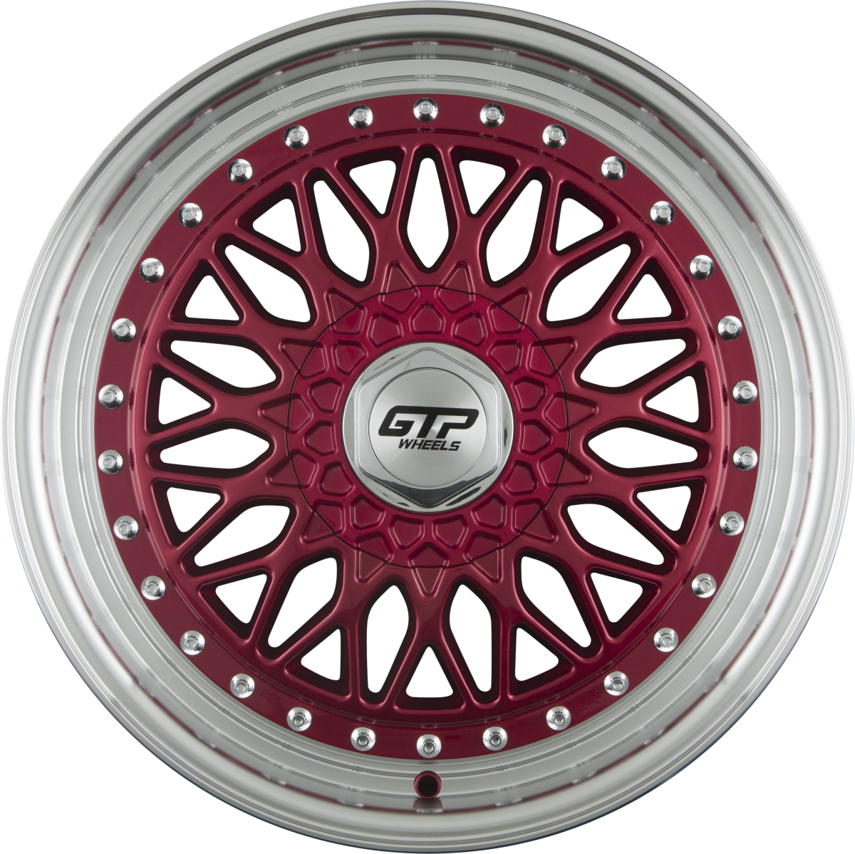 GTP 040 Candy Red Felgenbett Poliert 7.5x17 Zoll ET30 LK 4x100 ML57.1